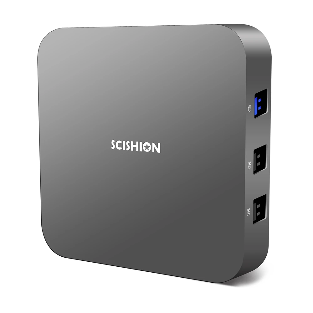 SCISHION Ай одна Android 8 1 ТВ-бокс на Rockchip 3328 4 GB 32 GB/2 16 2 4G Wi-Fi USB3.0 Bluetooth4.0 Декодер каналов