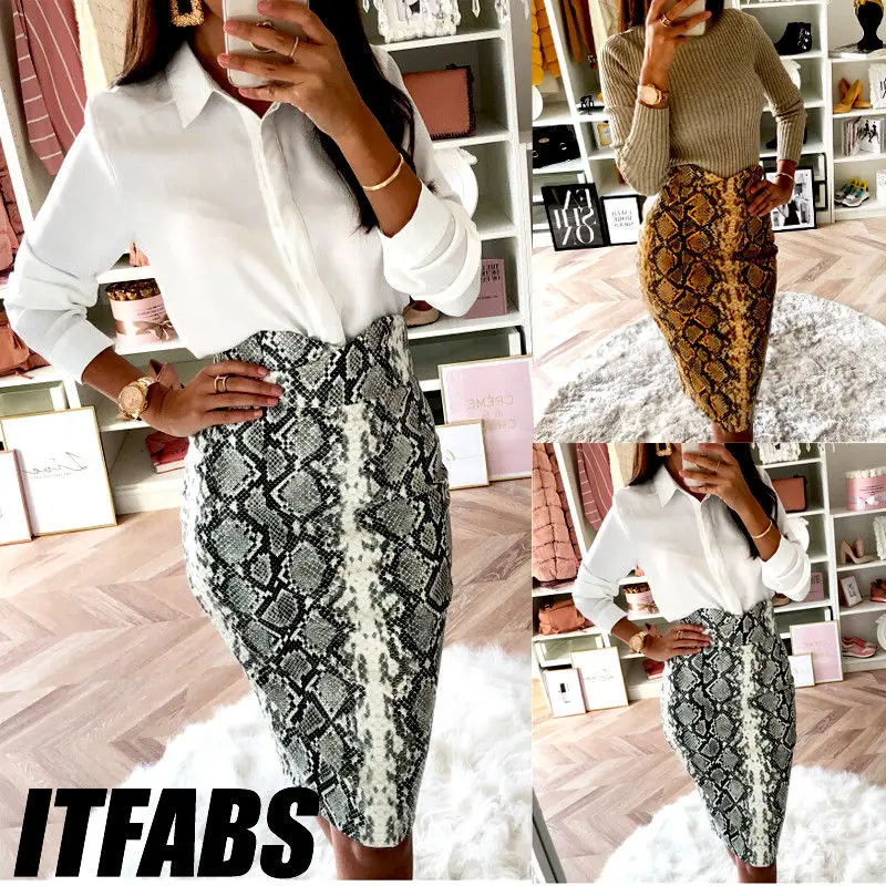 

Hirigin Leopard Print Skirts 2018 Newest Sexy Fashion Women Bodycon High Waist Vintage Long Full Skirt Short Pencil Mini Skirts