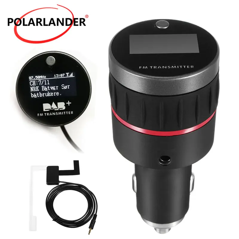 С конвертером Plug and Play ручка с 5V 2.4A A USB часть FM передатчик автомобильный DAB радио