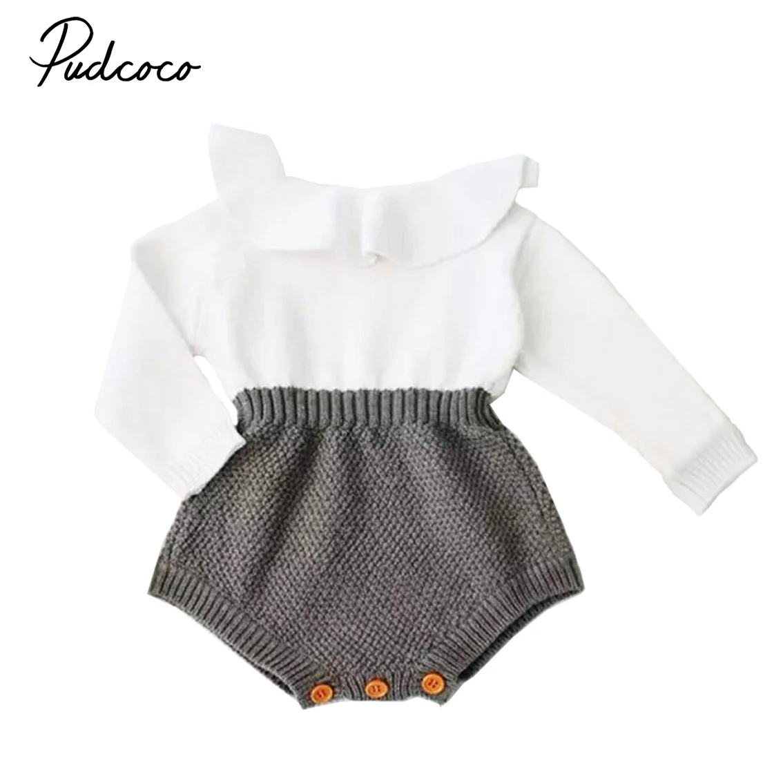 

Pudcoco Newborn Baby Girl Wool Blend Baby Romper Warm Knit Sweater Long Sleeve Rompers Fall Autumn
