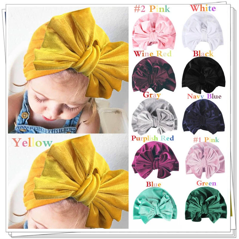 2018 Fashion Kids Baby Girls Boys Bowknot Hat Cute Unisex Warm Ski Cap Beanie Hats Solid Color Pleuche For 6M-4Y | Детская одежда и
