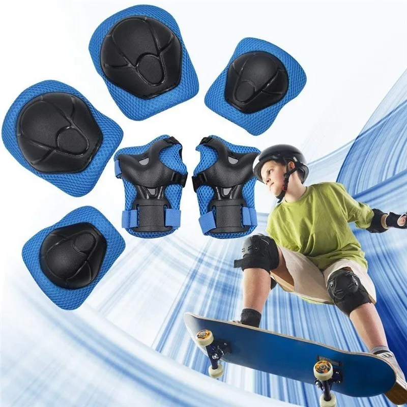 6 Pieces Kids Outdoor Sports Protective Gear Knee Pads Elbow Wrist Guards Roller Skating Safety Protection Boys Girls | Спорт и