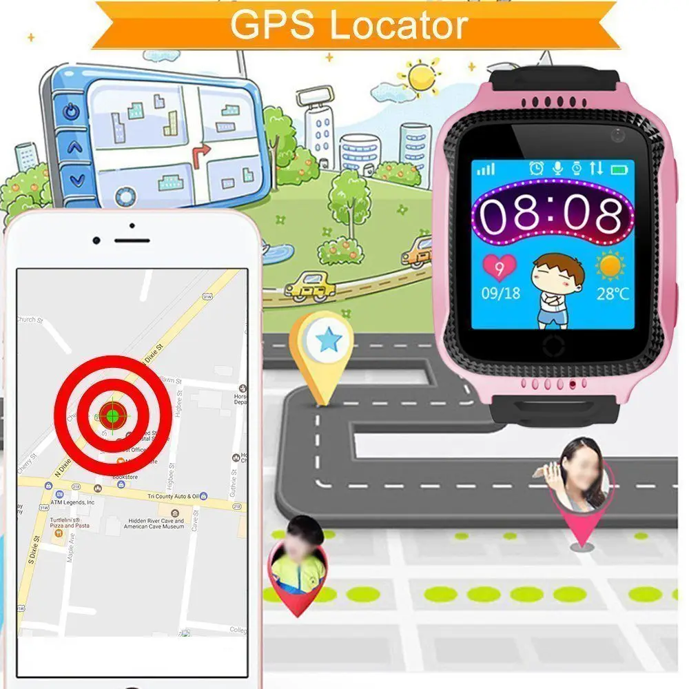 Детские gps Смарт часы 1 44 дюймов браслет для детей рождественские подарки с