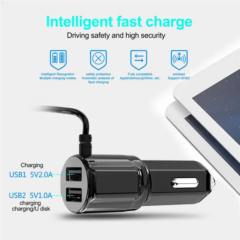 Автомобильный комплект громкой связи Onever двойной USB-порт Bluetooth FM-передатчик