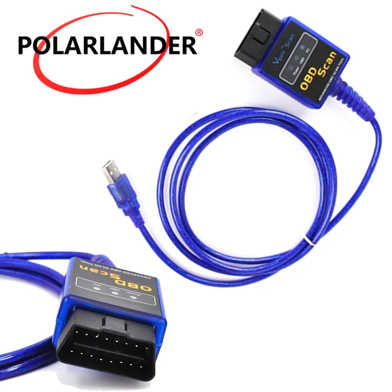 Мини Vgate Scan USB ELM327 OBD2 OBD 2 кабель интерфейса Автомобильный сканер инструмент