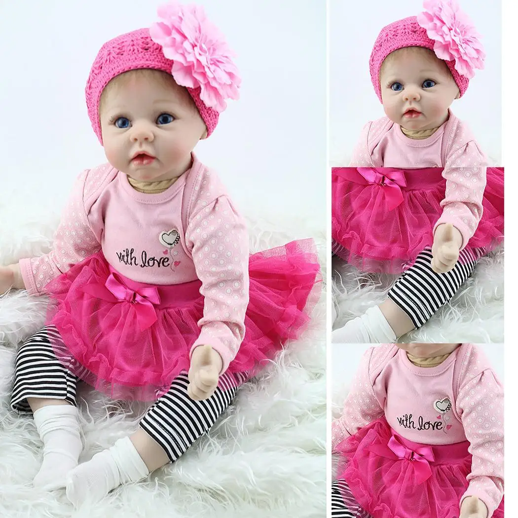 55 см силиконовая кукла Reborn Baby милые детские игрушки обувь для девочек boneca подарок