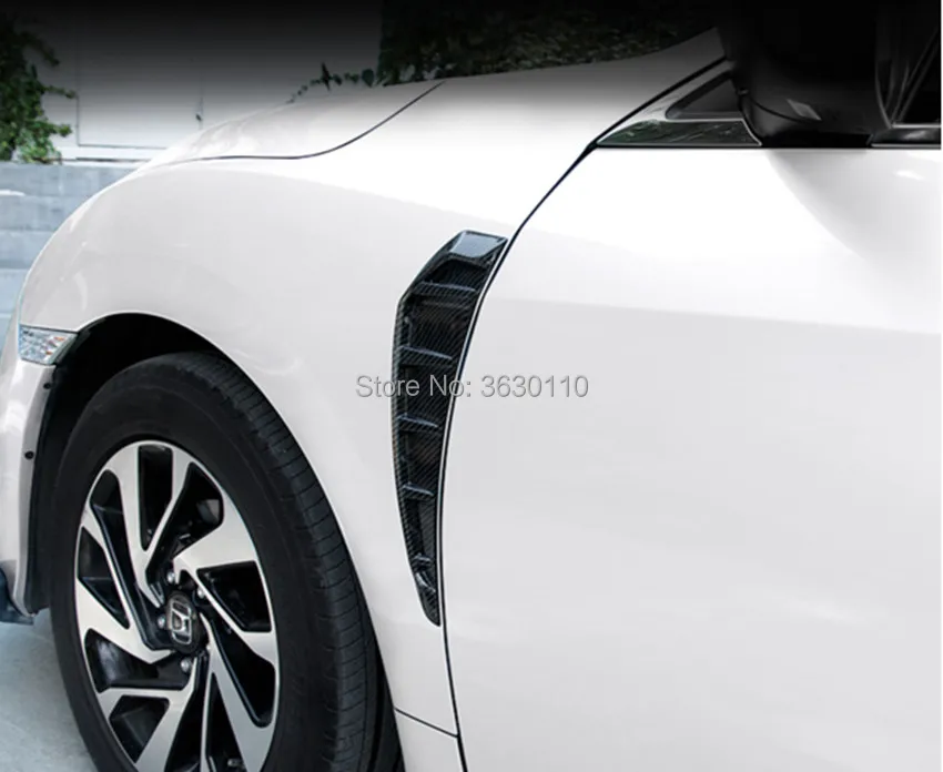 

Car Front & Side Fender Vent Air Wing Cover Trim For Hond Civic 2016 2017 2018