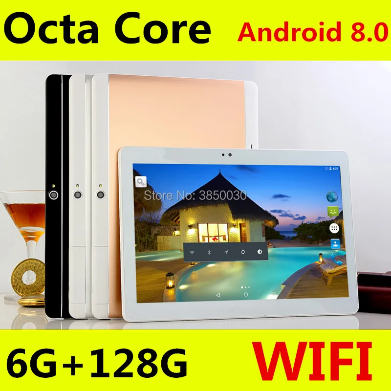 6 + 64 ГБ 10 дюймов планшетный ПК 3G 4G Android 8 0 Восьмиядерный супер планшеты Ram Rom128GB WiFi GPS