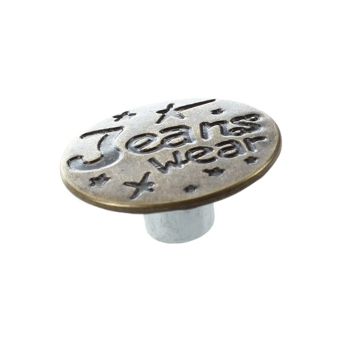 CNIM Hot 7PCS Metal Letters Pattern Lock Inside No Sew Jeans Tack Buttons 20mm Dia Copper Tone | Дом и сад
