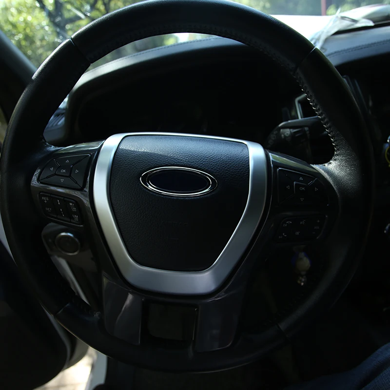 

My Good Car ABS Chrome Car Steering Wheel Decoration Cover Trim Sticker Fit For Ford Ranger 2015 2016 Accessories
