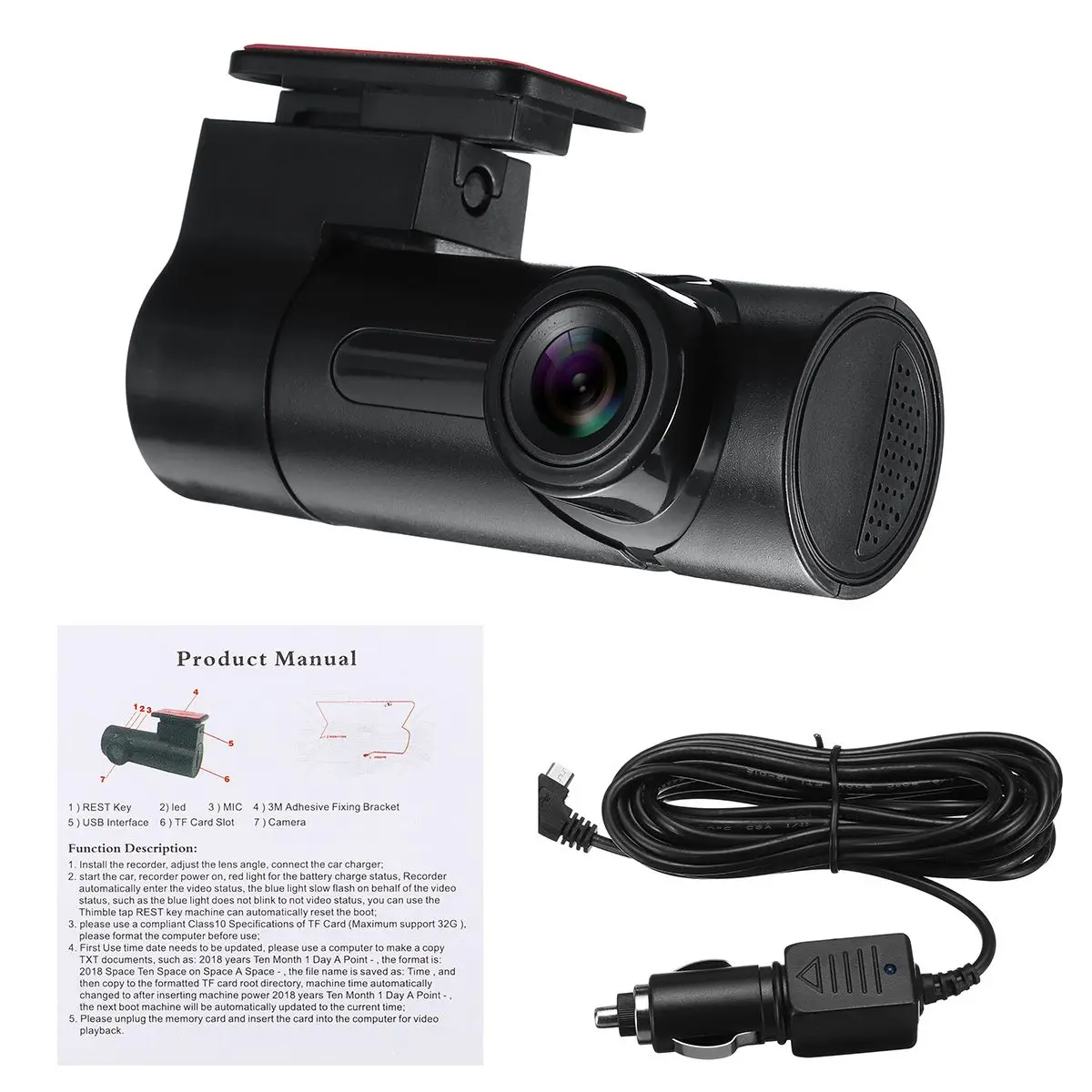 FHD 1080P Мини Автомобильный видеорегистратор с ночным видением 270 градусов