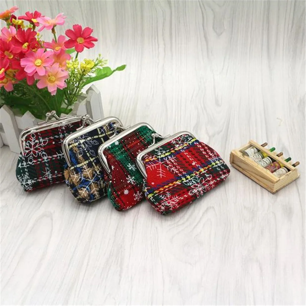 Женский винтажный клетчатый мини-кошелек для монет с принтом симпатичный клатч