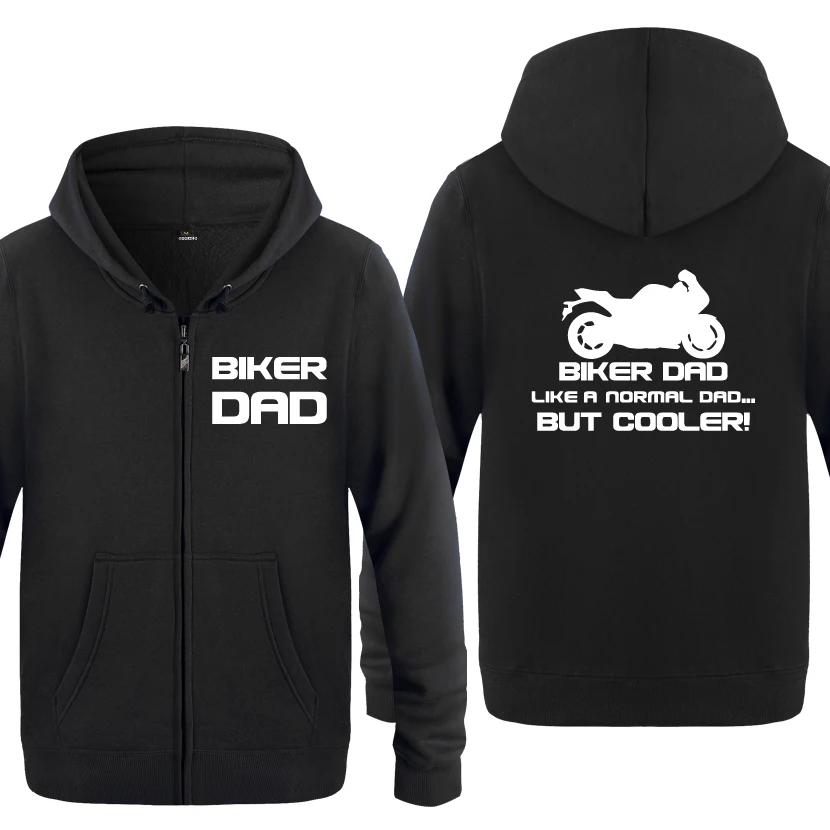 

Biker Dad But Cooler - Motorbike Xmas Fathers Day Gift Hoodies Men 2018 Men's Fleece Zipper Cardigans Hooded Sweatshirts