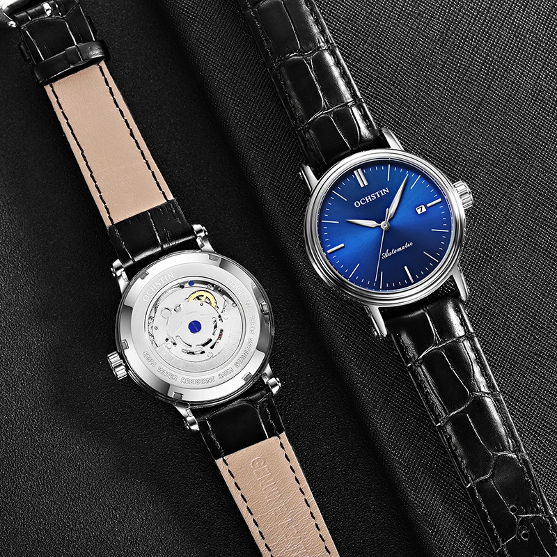 

OCHSTIN Watch Luxury Top Brand Leather Mens Mechanical Hollow Skeleton Automatic Male Clock Luminous Date Sport Wristwatch gift