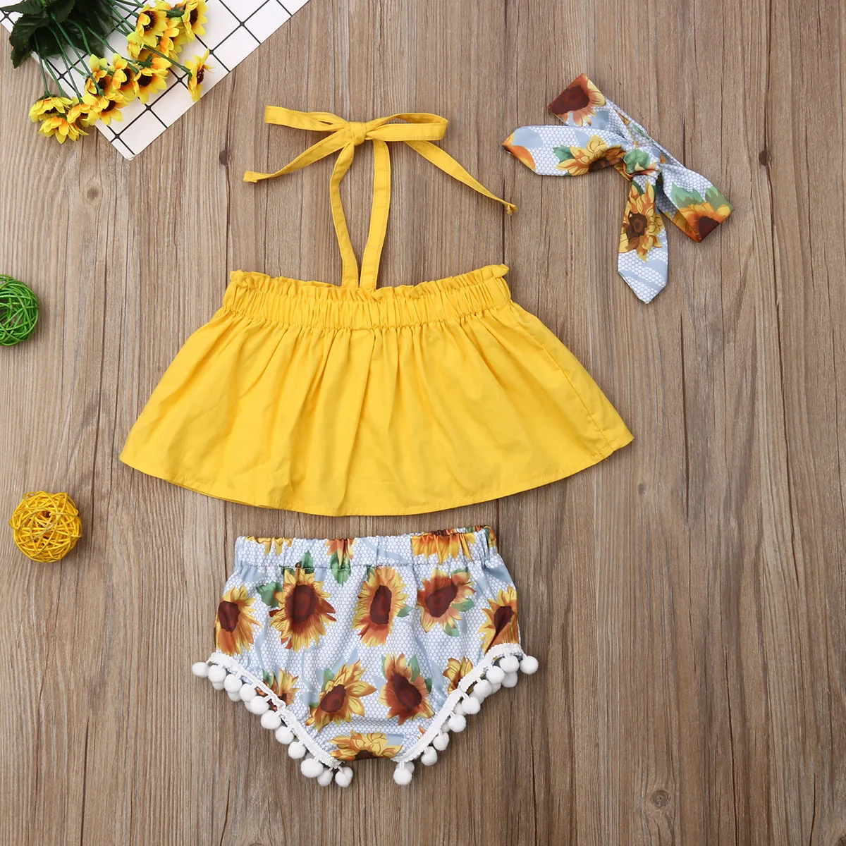 2019 бренд 3 шт Одежда для новорожденных девочек Boho Летний комплект Новые топы без