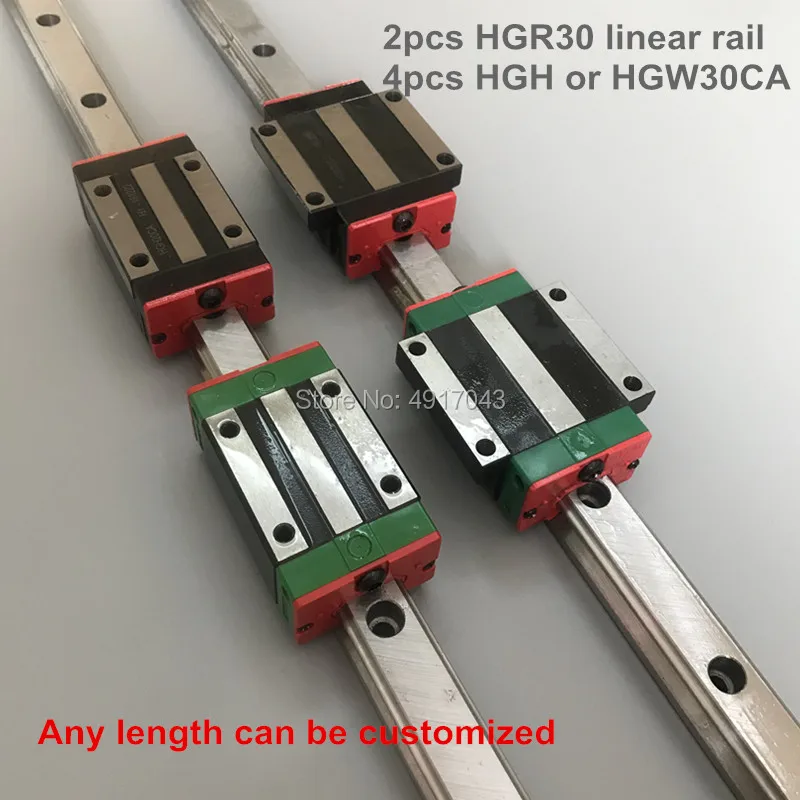 

Линейная направляющая HGR30, 30 мм, 2 шт., 1100-1500 мм, детали с ЧПУ, 4 шт., HGH30CA или HGW30CC, линейный направляющий блок HGW30CC, hgh30