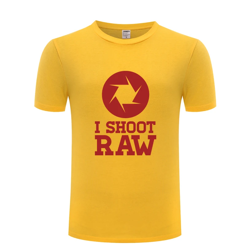 Футболка I shoot RAW мужская с коротким рукавом забавная тенниска круглым вырезом