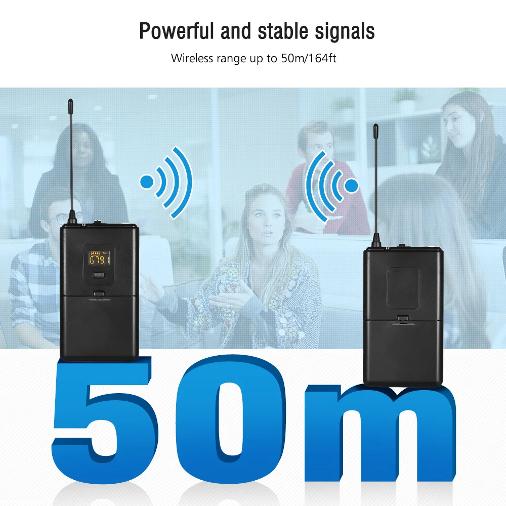 Профессиональный беспроводной микрофон UHF с петличным микрофоном лацканом