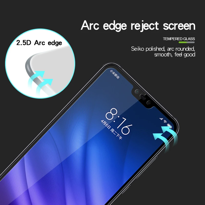 Закаленное стекло для xiaomi mi 8 Lite mi9 se A2 A1 Redmi S2 5 plus note 6 pro 7 Защитное экрана защитная
