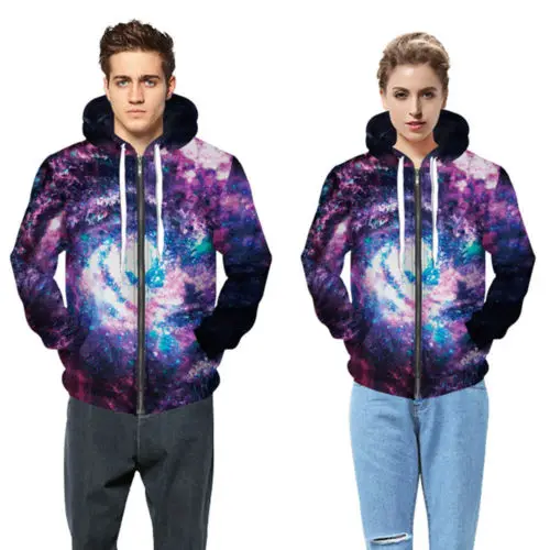 Funny Printed 3D Men Hooded Sweatshirts Autumn Winter Hoodies Galaxy Night Pullover Fashion Casual Coat Outwear | Мужская одежда