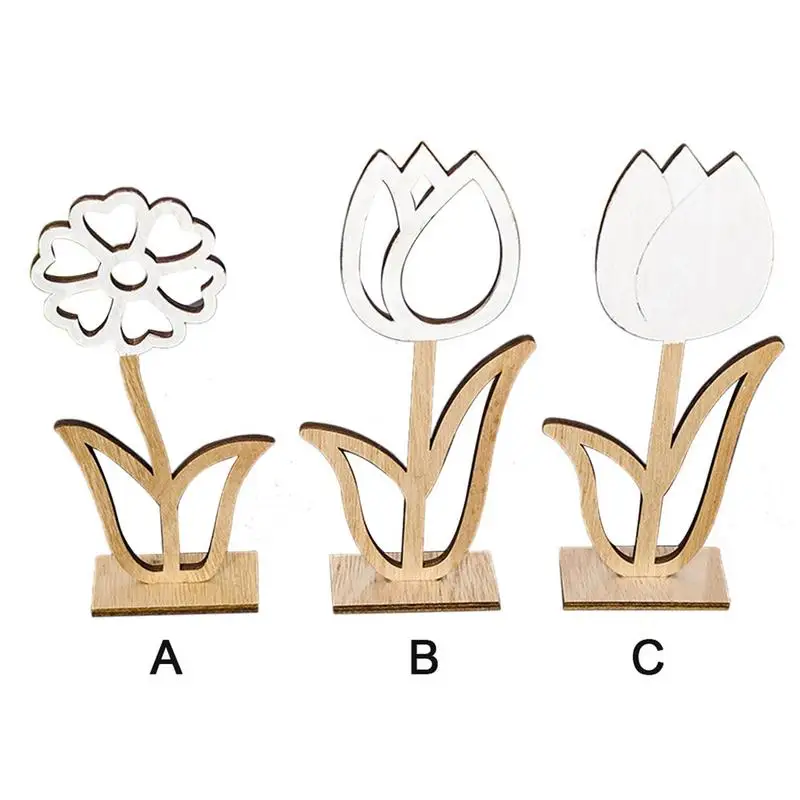 

Easter Decoration For Wooden House Hollow Flowers Creative Easter Party Ornament