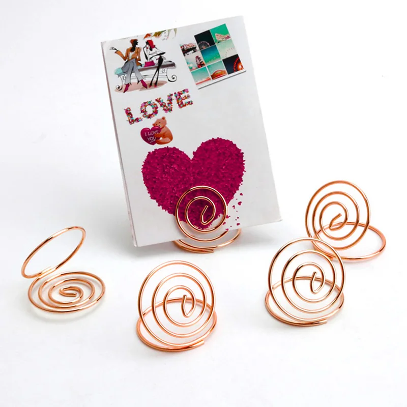 24 Pcs Table Number Holders Ring Shape Card Holder Circle Stereo Note Pad Menu Clips |
