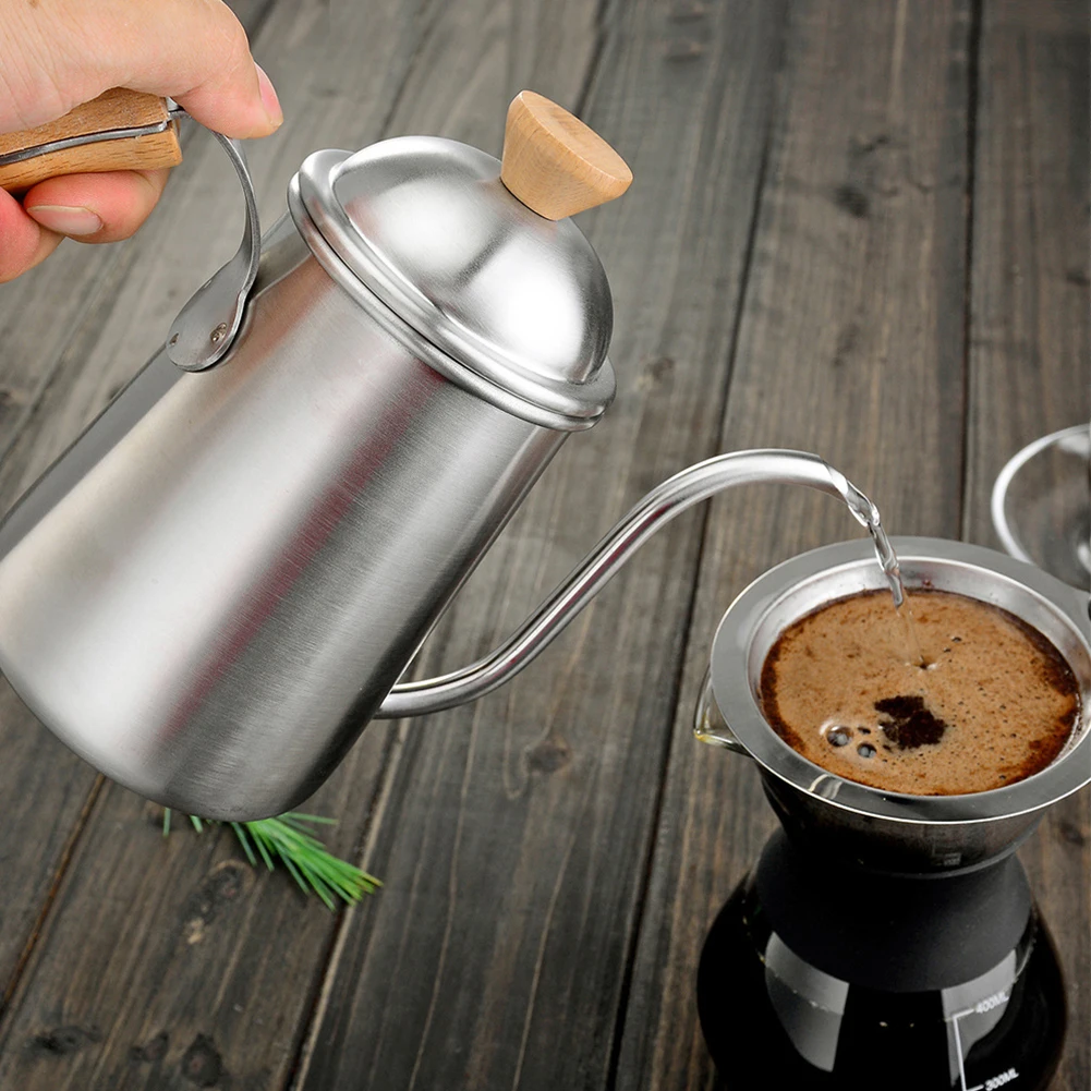650 мл гусиная шея Drinkware чайник кофейник носик Pour over утолщение нержавеющая сталь