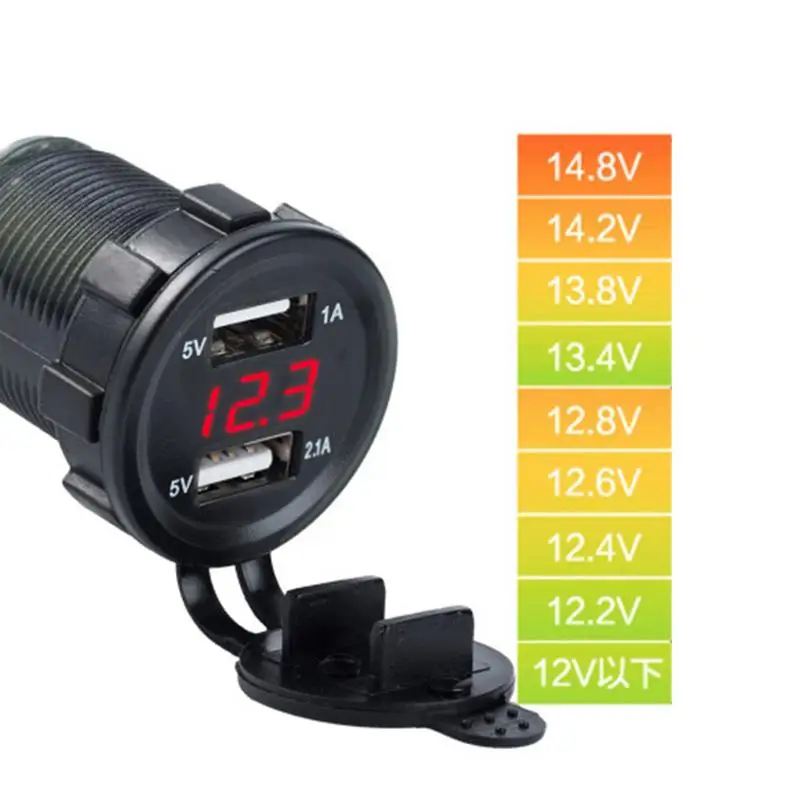 Автомобильное зарядное устройство с двумя USB портами 12 В/24 В|Кабели адаптеры и