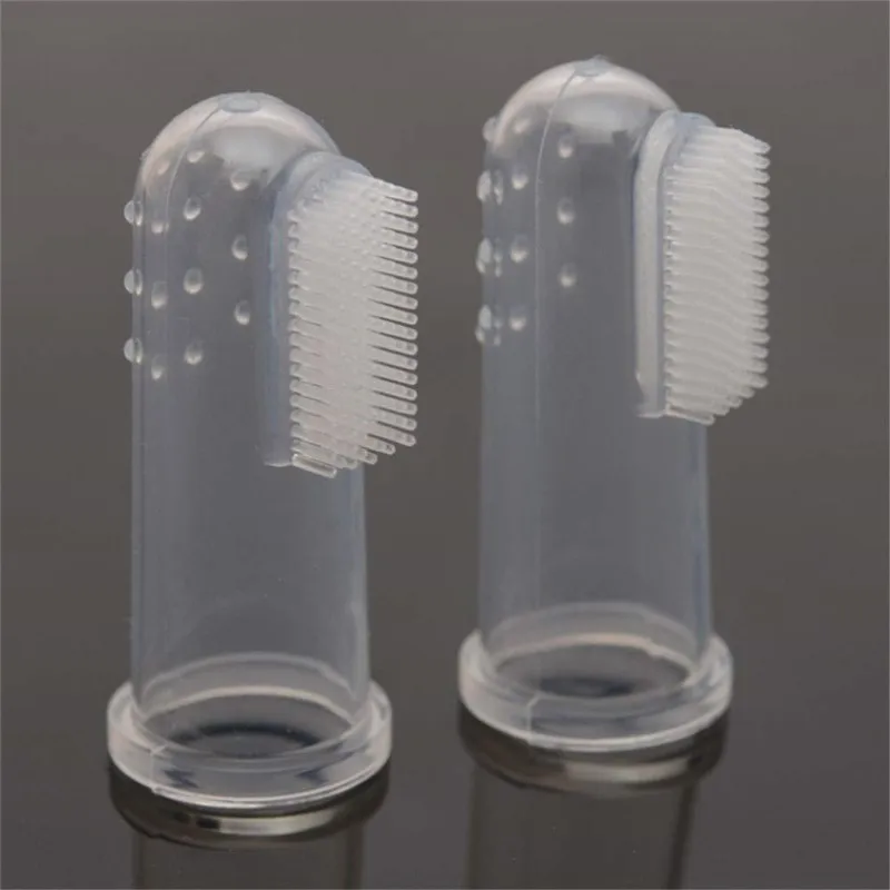 10 шт. супер мягкая надеваемая на палец зубная щетка для домашних животных