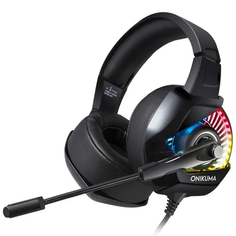 ONIKUMA K6 RGB игровая гарнитура Стерео Игровые наушники с микрофоном светодиодный