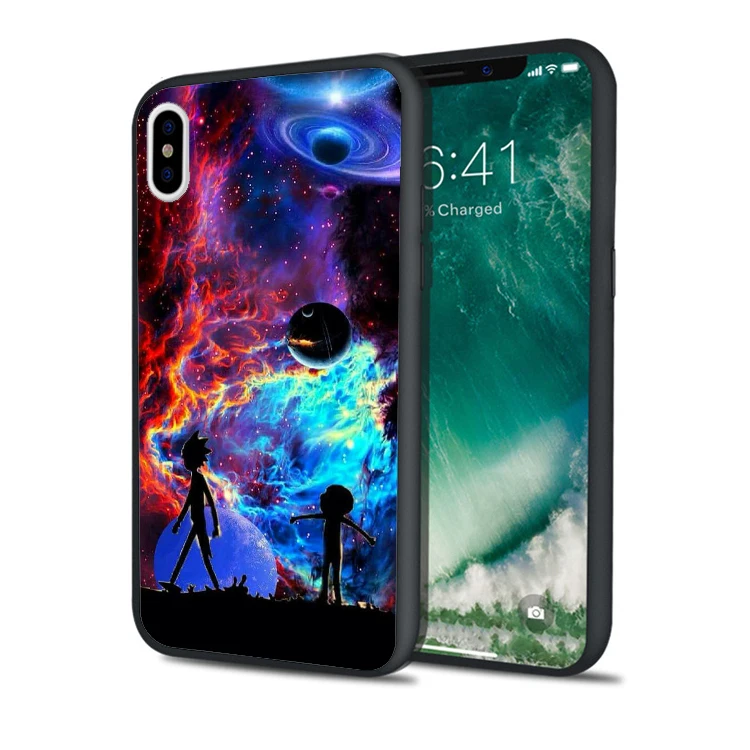 Fundas Рик Морти светящиеся облака Мягкий силиконовый чехол для телефона iPhone XS Max XR X