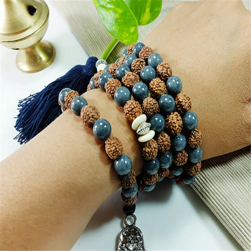 8 мм 108 бусы из плодов рудракши ожерелье завязанный монах энергия чакас новый