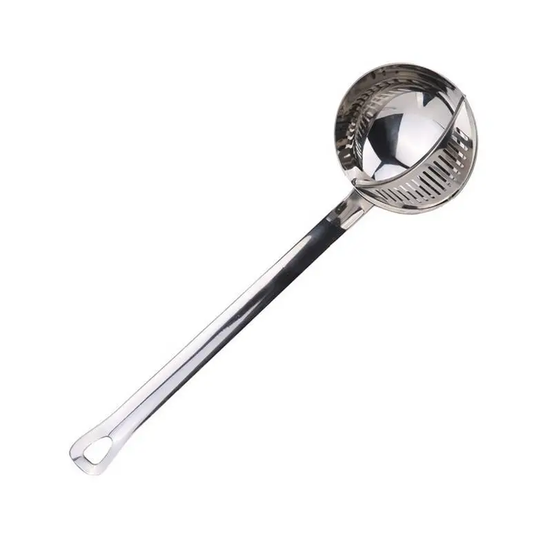 Горячая Творческий 2 в 1 суповая ложка дуршлаг Нержавеющая сталь Кухня ложки с