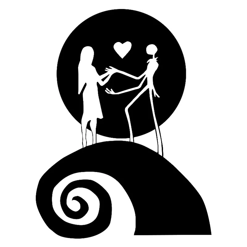 11.5cm*15cm Jack And Sally Moon Nightmare Fashion window Sticker |