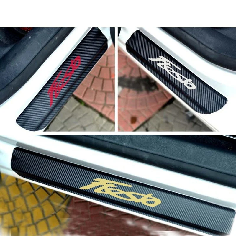 

For Ford Fiesta Door Sill Plate car accessories Carbon Fiber car Scuff Sticker Door Sill Plate Carbon Fibre Vinyl Sticker