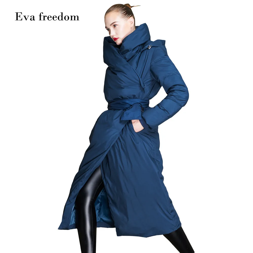 

Eva Freedom brands down coat winter thick down coat women's fashion long down jacket woman hooded oversize down jacket ef18058