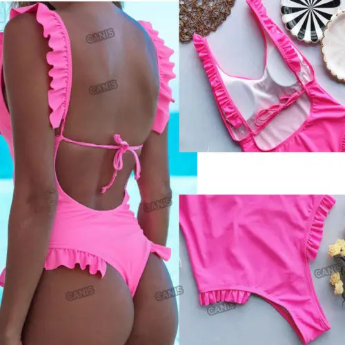 Сексуальное женское бикини с открытой спиной и цветочным принтом милая пляжная