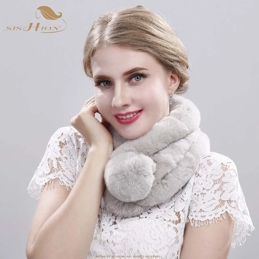 SISHION шарф женский теплый зимний SF0001 роскошный бренд foulard femme натуральный кроличий