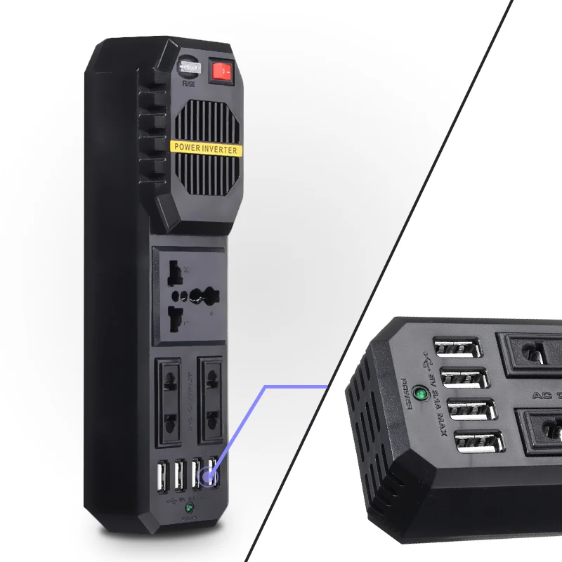 200 Вт автомобильный инвертор для сигарет 12 В до 220 вольт DC AC конвертер 4 USB 3.1A