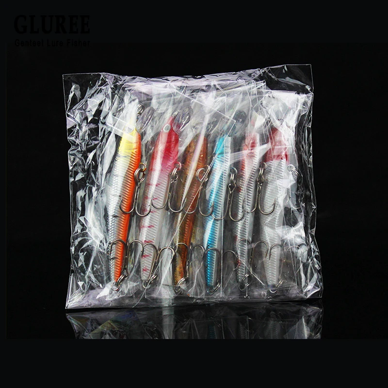 GLUREE 8cm 4g Fishing Lure 3D Fish Eye Artificial Baits Minnow Hard Lures Fake Bait Swimbait Crankbait Tackle 6 Color | Спорт и