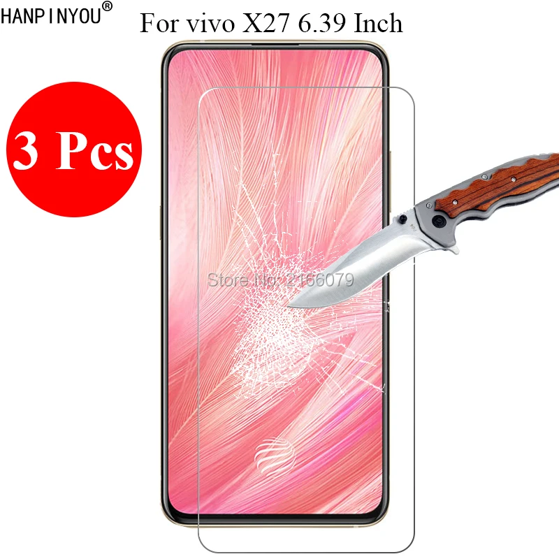 

3 шт./лот, для vivo X27, новинка, 9 H, 2.5D, закаленное стекло, защита от царапин для vivo X27, 6,39 ", защитная пленка + чистые инструменты