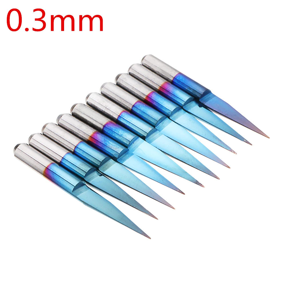 10 шт. 3 175 мм Покрытие Синего цвета PCB 3D фреза 10/15/20/25 градусов Вольфрам карбида V