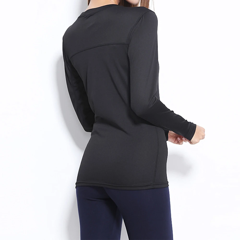 Однотонные футболки с длинным рукавом для женщин компрессионные колготки йоги