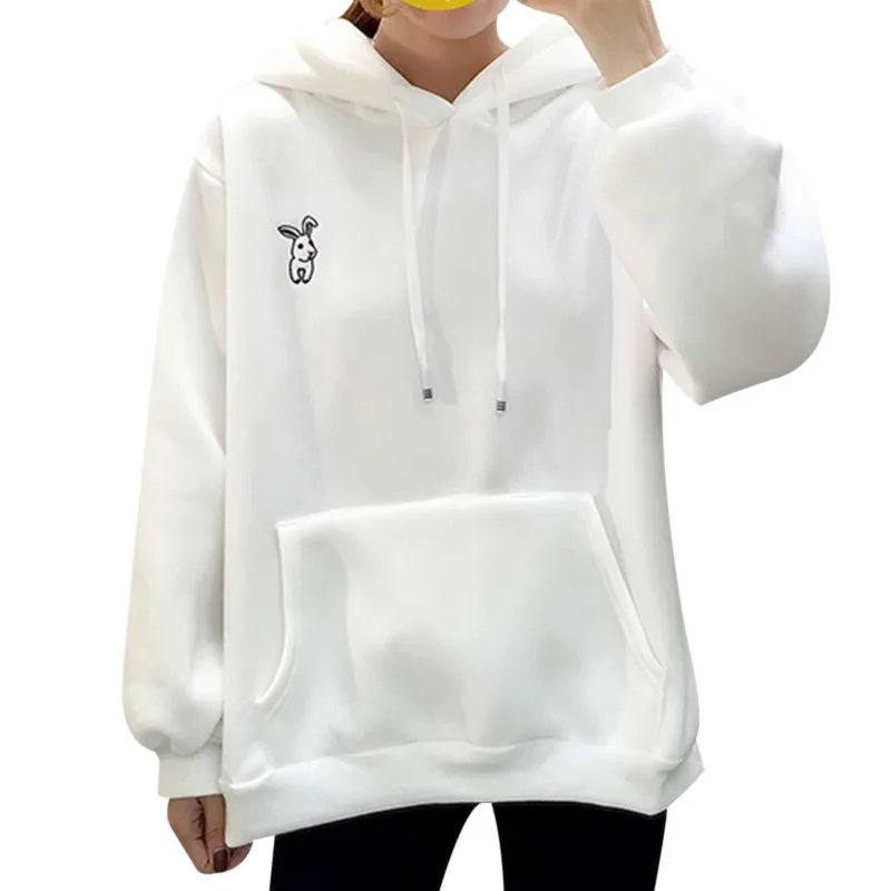 Толстовка с капюшоном Kawaii Sweet Rabbit Ears женская розовая толстовка вышивкой