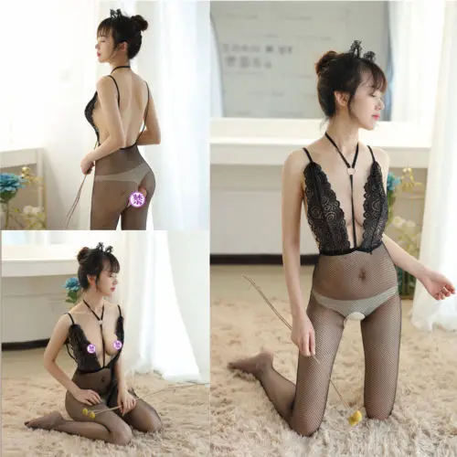 Thefound 2019 New Women One-piece Stockings Sexy Lingerie Babydoll Nightwear Sleepwear Backless |