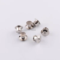 20pcslot silver color alloy pin back badge brooch pin locking keepers for diy handmade accessories