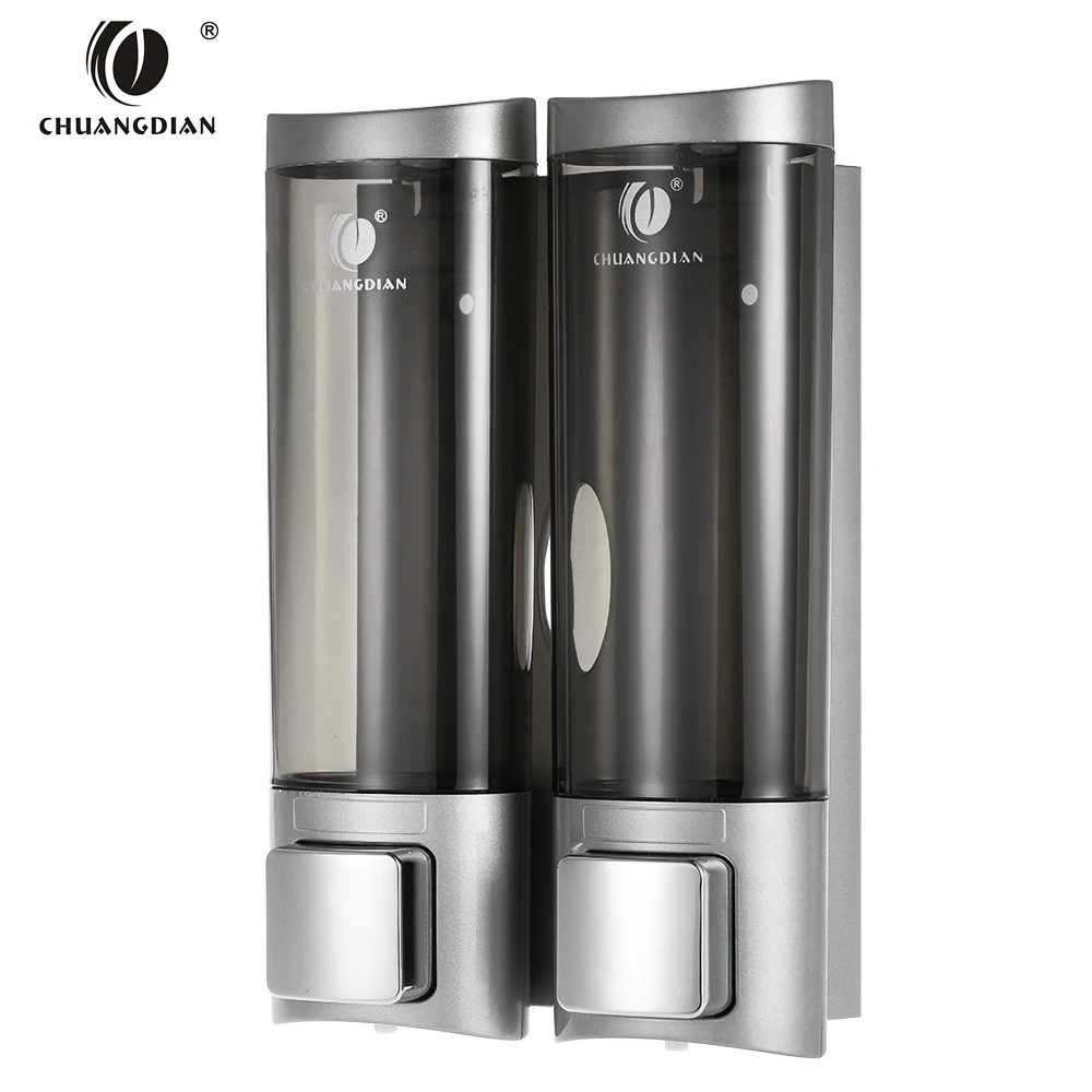 Ручной дозатор мыла для рук настенный двойной жидкий шампунь гель душа