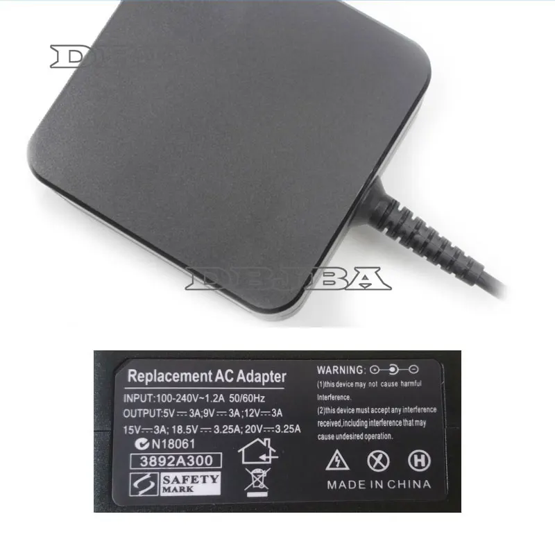 20V 3.25A 65W USB Type C съемный зарядный кабель штепсельная вилка европейского стандарта