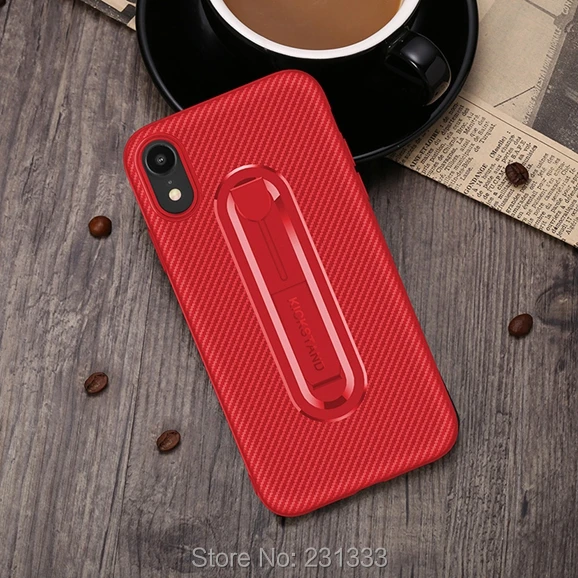 Чехол из углеродного волокна C ku с подставкой мягкого ТПУ + ПК для Iphone X XS MAX XR 8 7 PLUS 6
