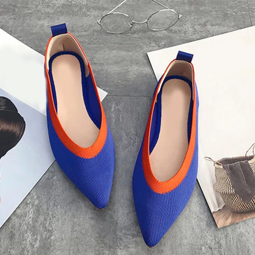 

2019 Korean Summer Pointed Toe Women'S Shoes Comfortable Cotton Fabric Fashion Flat Shoes Air Mesh Shallow Shoes New Arrival